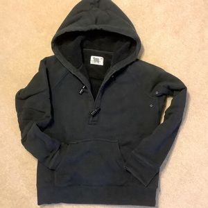Jcrew Vintage Black Fleece Lined Hooded Sweatshirt